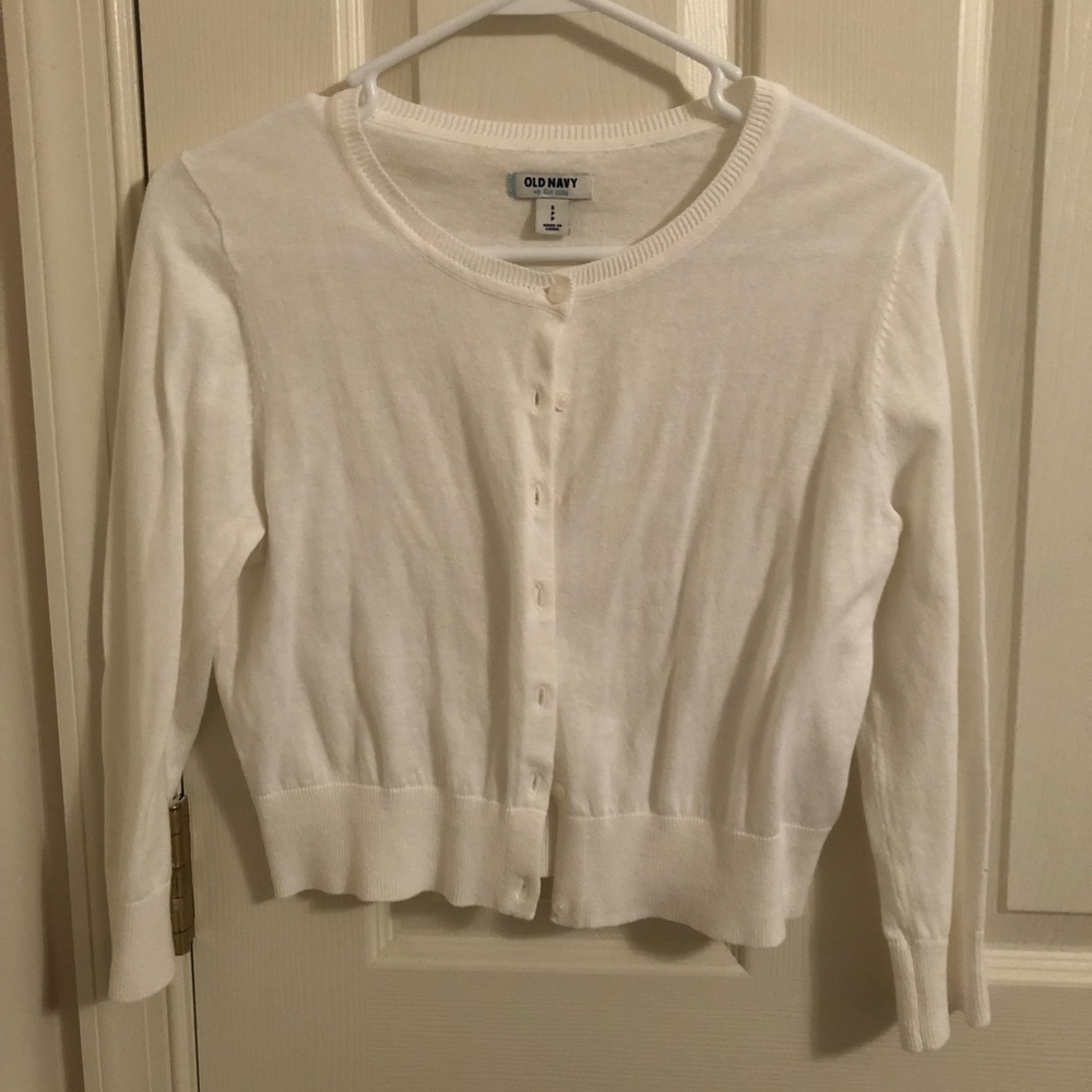 NEVER WORN Short White Old Navy Cardigan